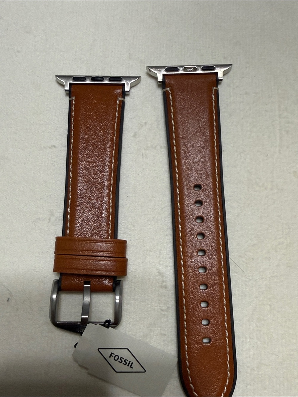 Fossil Men's Brown Leather Apple Watch Band 42mm